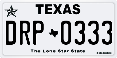 TX license plate DRP0333