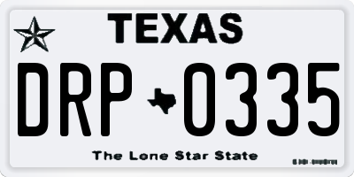 TX license plate DRP0335