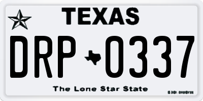 TX license plate DRP0337