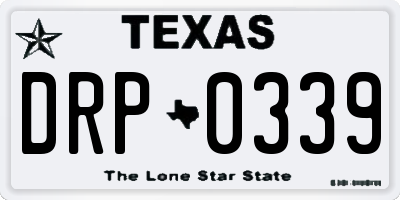 TX license plate DRP0339