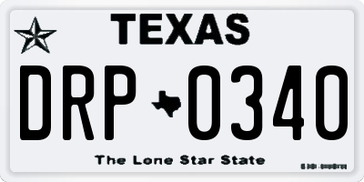 TX license plate DRP0340