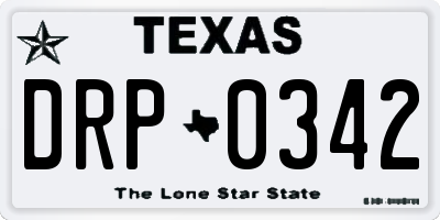TX license plate DRP0342