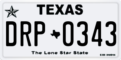 TX license plate DRP0343