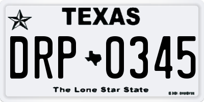 TX license plate DRP0345