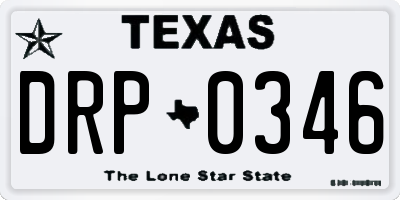 TX license plate DRP0346