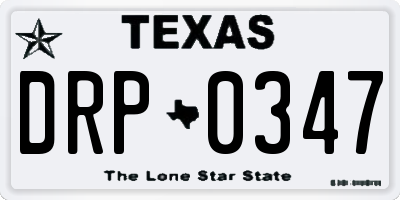 TX license plate DRP0347
