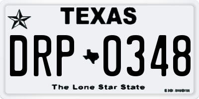 TX license plate DRP0348