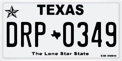 TX license plate DRP0349