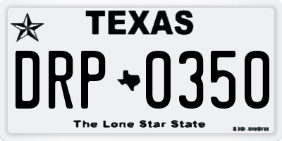 TX license plate DRP0350
