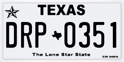 TX license plate DRP0351