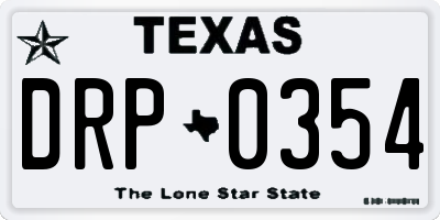 TX license plate DRP0354