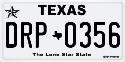 TX license plate DRP0356