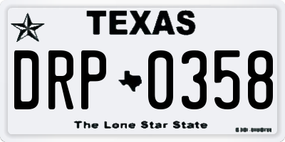 TX license plate DRP0358