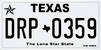 TX license plate DRP0359