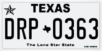 TX license plate DRP0363