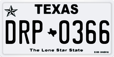 TX license plate DRP0366