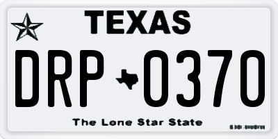 TX license plate DRP0370