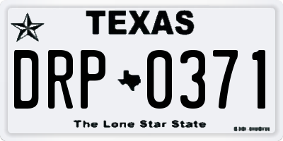 TX license plate DRP0371