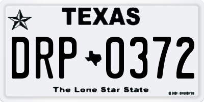 TX license plate DRP0372