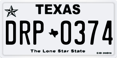 TX license plate DRP0374