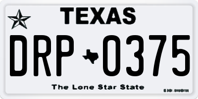 TX license plate DRP0375