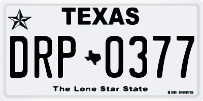 TX license plate DRP0377