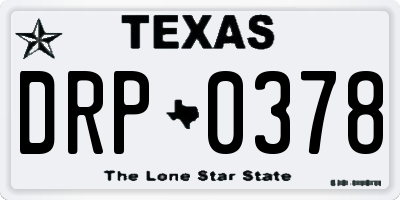 TX license plate DRP0378