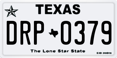 TX license plate DRP0379