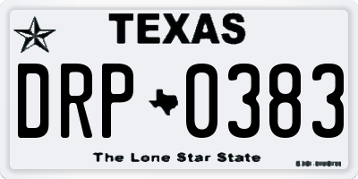 TX license plate DRP0383