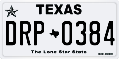TX license plate DRP0384