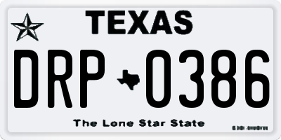 TX license plate DRP0386