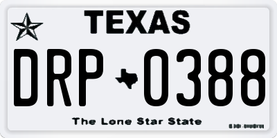TX license plate DRP0388