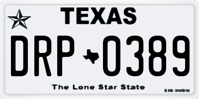 TX license plate DRP0389