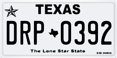 TX license plate DRP0392