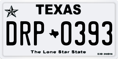 TX license plate DRP0393