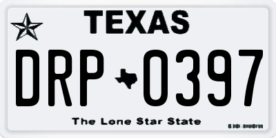 TX license plate DRP0397