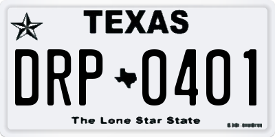 TX license plate DRP0401