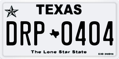 TX license plate DRP0404