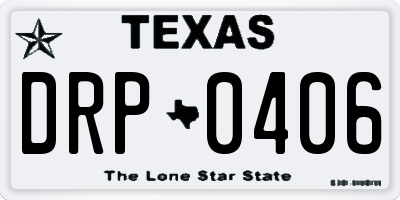TX license plate DRP0406