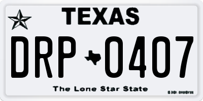 TX license plate DRP0407