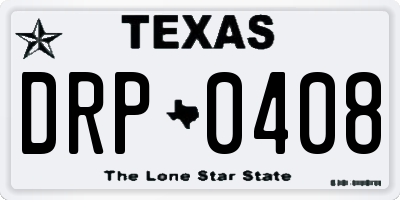 TX license plate DRP0408