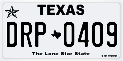 TX license plate DRP0409