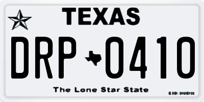 TX license plate DRP0410