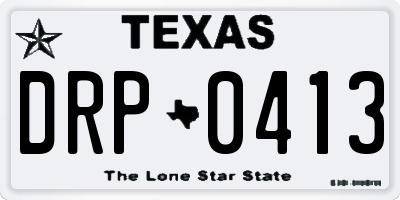 TX license plate DRP0413