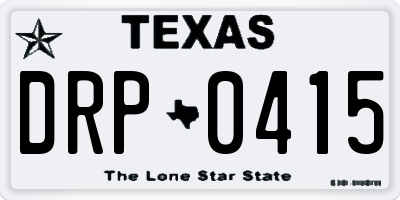 TX license plate DRP0415