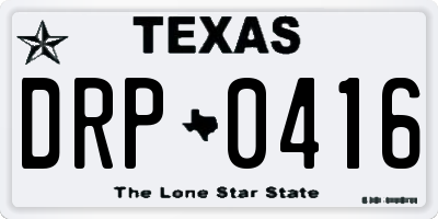TX license plate DRP0416