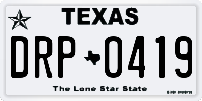 TX license plate DRP0419