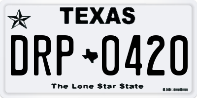 TX license plate DRP0420
