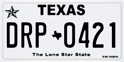 TX license plate DRP0421