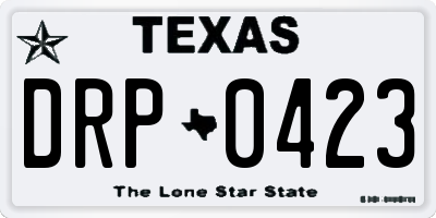 TX license plate DRP0423
